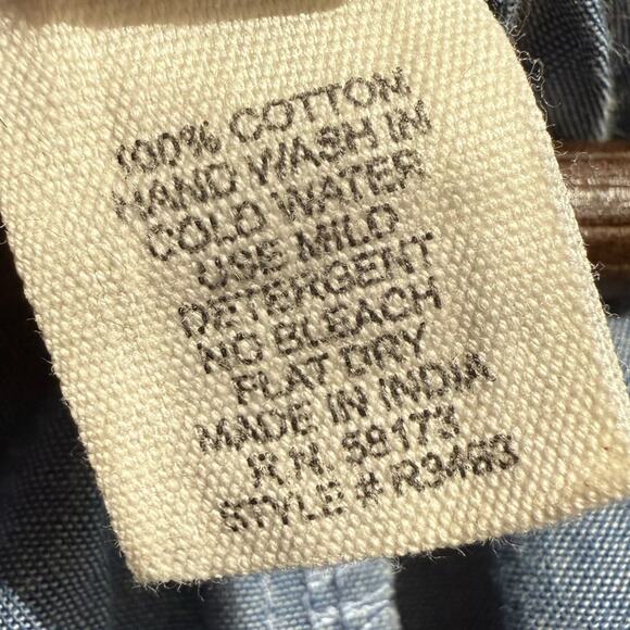 Raga Anthro Paityn Boho Chambray Tunic with emboidery and beaded sequins  large - Picture 7 of 8